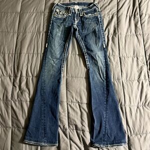 VTG True Religion - Joey Super T Retro Boot Cut Y2K FADED Jeans Size 24x31.5 EUC